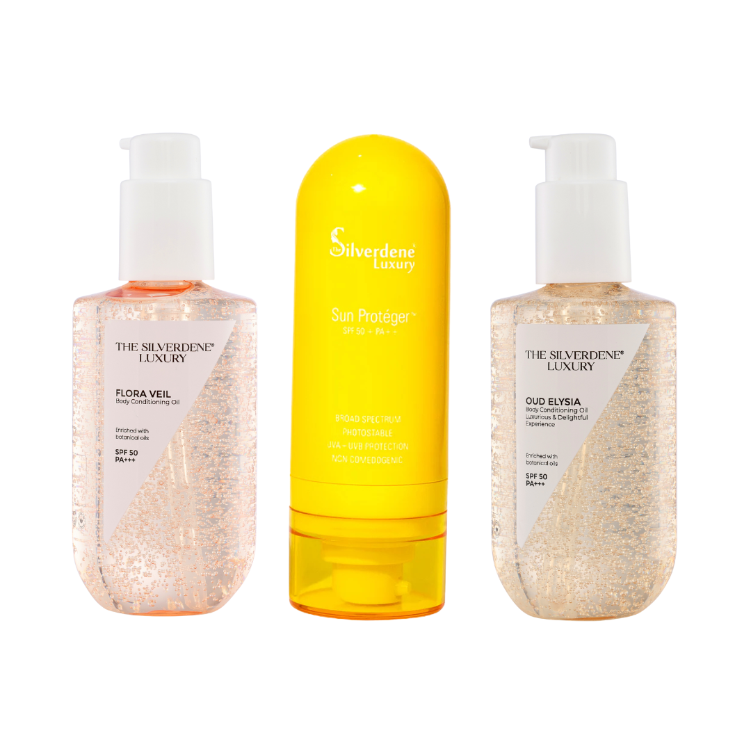 Flora Veil Body Oil + Oud Elysia Body Oil + Sunscreen