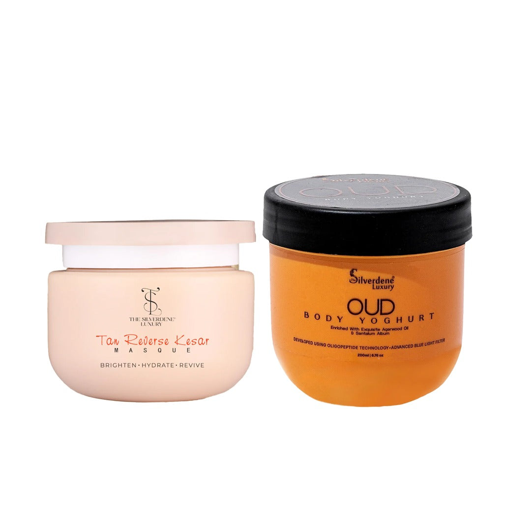 Tan Reversal Kesar Masque + Oud Body Yoghurt