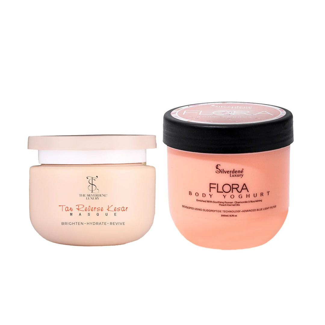 Tan Reversal Kesar Masque + Flora Body Yoghurt