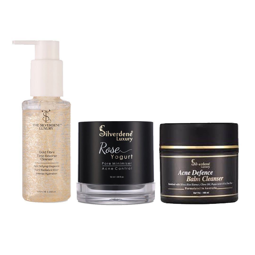Gold Fibre Facewash + Rose Yogurt + Balm Cleanser