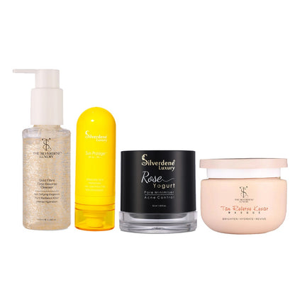 Gold Fibre Facewash + Sun Proteger + Rose Yogurt + Tan Reverse Kesar masque